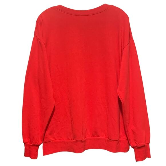 DISNEY Mickey Mouse Sweatshirt Juniors Size M 7/9 Red Graphics Mickey Spell Out - Picture 9 of 9